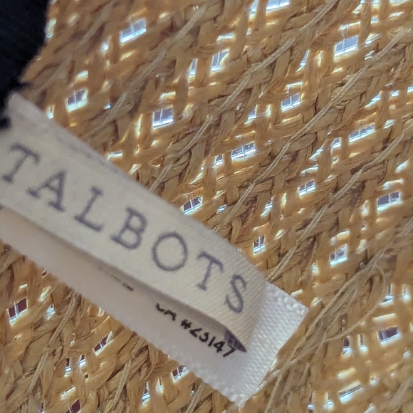 Talbots women's straw hat with black trim, one size - Picture 4 of 5
